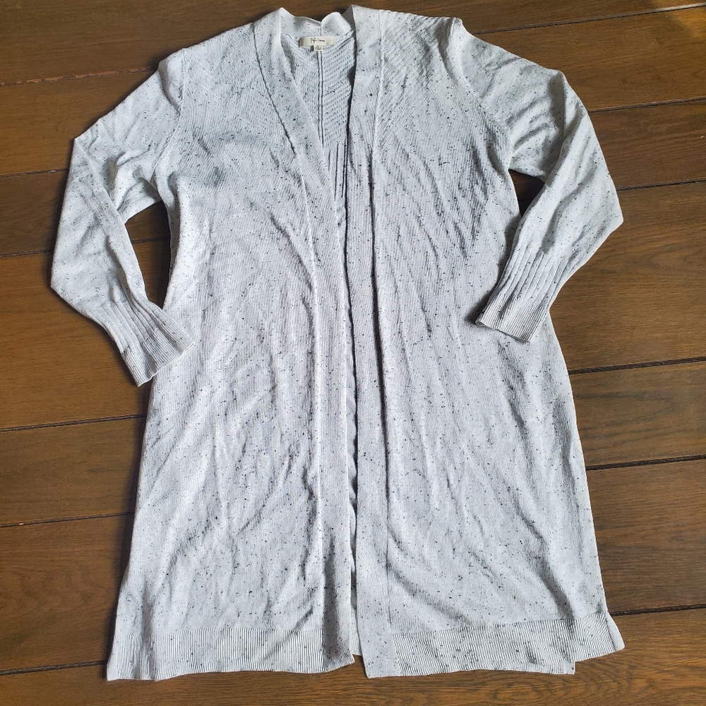 XL light grey and speckled long cardigan